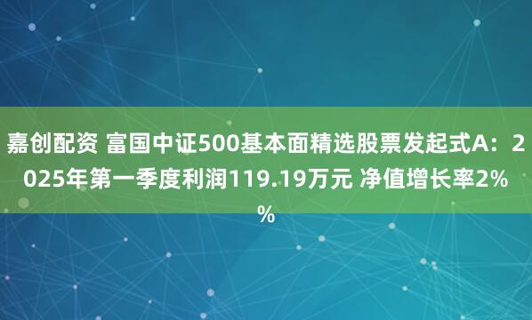 嘉创配资 富国中证500基本面精选股票发起式A：2025年第一季度利润119.19万元 净值增长率2%
