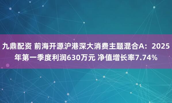 九鼎配资 前海开源沪港深大消费主题混合A：2025年第一季度利润630万元 净值增长率7.74%