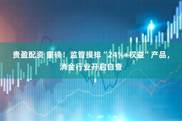 贵盈配资 重磅！监管摸排“24%+权益”产品，消金行业开启自查